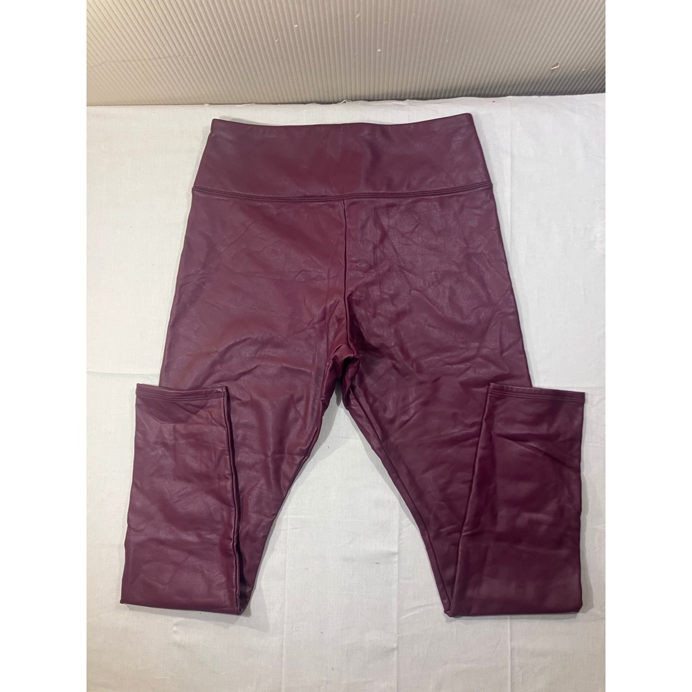 Hollister California Ultra High Rise Faux Leather Leggings Burgundy Size L